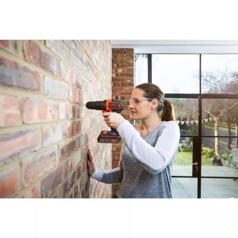 Gręžtuvas sūkio ir smūginis Black & Decker BDCHD18K-QW 1400 RPM, 1.5 Ah, juoda, oranžinė