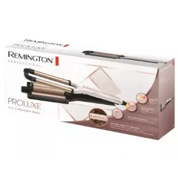 Automatinis garbanojimo prietaisas Remington CI91AW – rožinis auksas/juoda, S formos cilindras, keraminė danga, 150–210 °C, 3 m besisukantis laidas