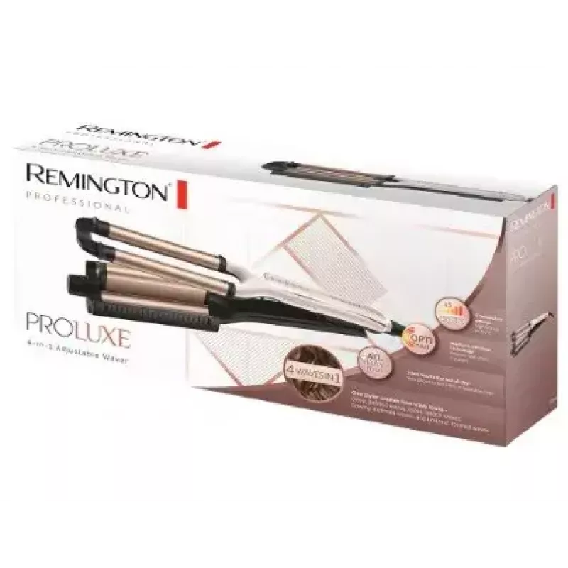 Automatinis garbanojimo prietaisas Remington CI91AW – rožinis auksas/juoda, S formos cilindras, keraminė danga, 150–210 °C, 3 m besisukantis laidas