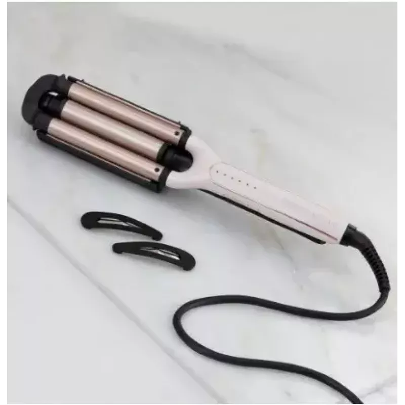 Automatinis garbanojimo prietaisas Remington CI91AW – rožinis auksas/juoda, S formos cilindras, keraminė danga, 150–210 °C, 3 m besisukantis laidas