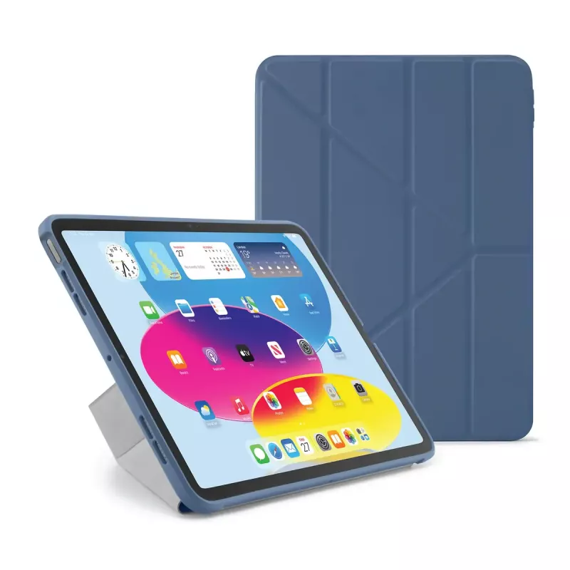 Dėklas su atlenkiamu dangteliu PIPETTO P052-51-V iPad 10th Gen (10,9 colio) – mikropluoštas ir TPU, 5 stovo padėtys