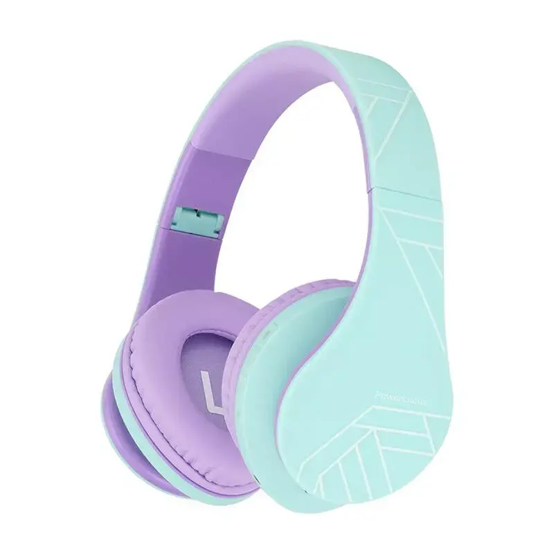 Belaidės ausinės vaikams PowerLocus P2 mėlynai violetinės