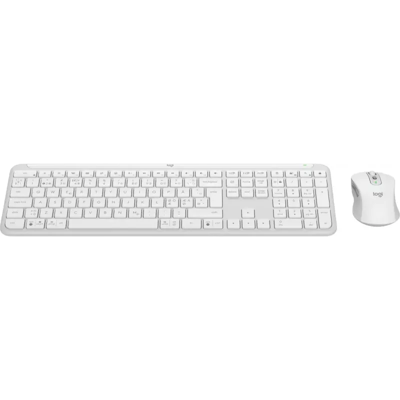 Logitech MK950 Signature Slim klaviatūros ir pelės rinkinys, belaidis RF + Bluetooth, QWERTY danų, suomių, norvegų, švedų, balta