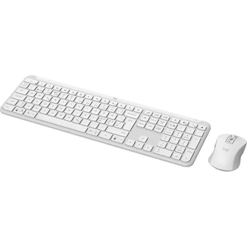 Logitech MK950 Signature Slim klaviatūros ir pelės rinkinys, belaidis RF + Bluetooth, QWERTY danų, suomių, norvegų, švedų, balta