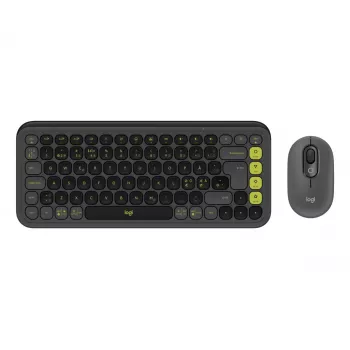 Klaviatūros ir pelės rinkinys Logitech POP Icon QZERTY Bluetooth Mini Graphite Green