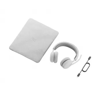 Ausinės Logitech Zone Wireless 2 ES – belaidės (Bluetooth) ir laidinės, USB-C, supraauralinės, 1,5 m laidas, balta, 212 g