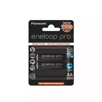 Įkraunama AA baterija Panasonic BK-3HCDE/2BE 2500mAh 1,2V, 2 vnt.
