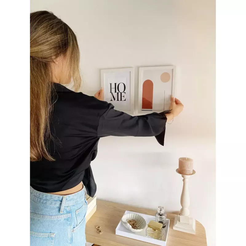 Vieno paveikslo rėmelis Deknudt S66KF1 P1 Baltas MDF Stiklas Medis 30x40