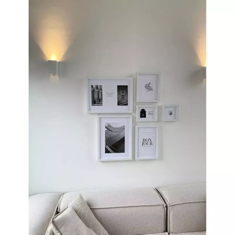 Paveikslėlių rėmelių rinkinys Deknudt S46YK1 Baltas MDF Stiklas Medis