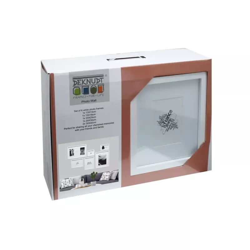 Paveikslėlių rėmelių rinkinys Deknudt S46YK1 Baltas MDF Stiklas Medis