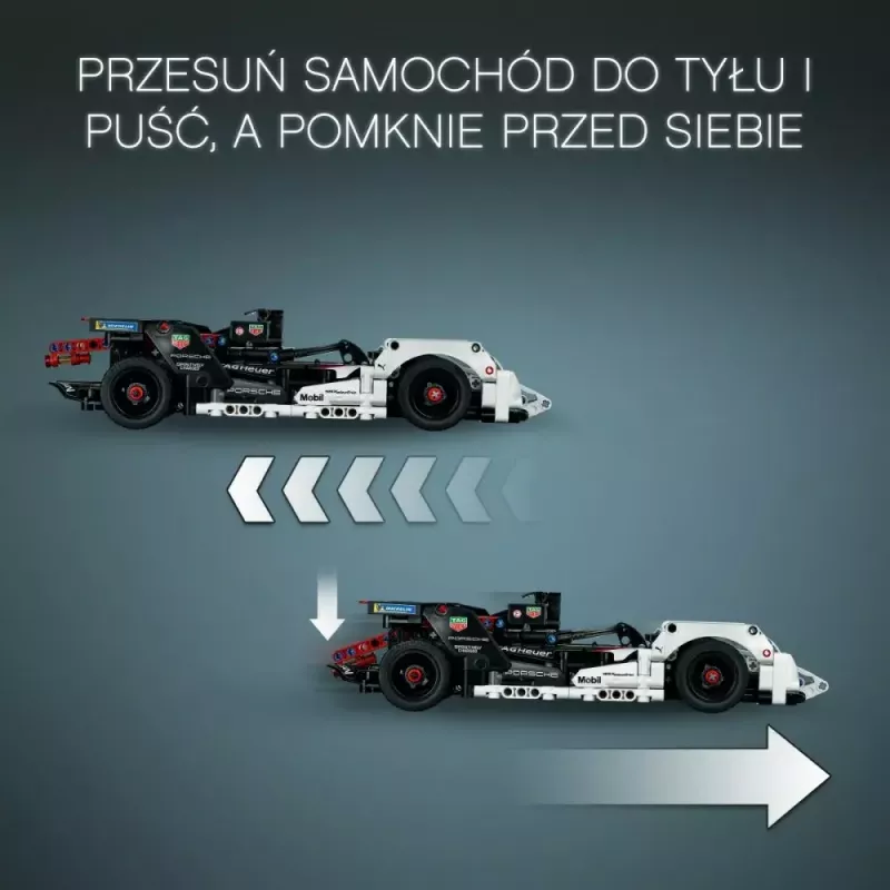 LEGO statybinis rinkinys Formulė E Porsche 99X Electric modelis 42137 – konstrukcinis žaislas
