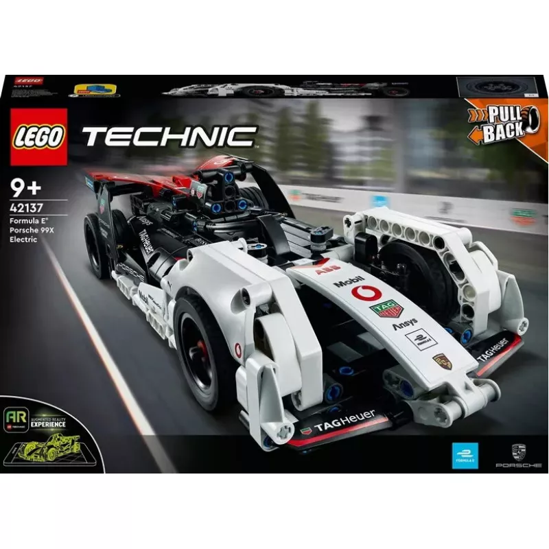 LEGO statybinis rinkinys Formulė E Porsche 99X Electric modelis 42137 – konstrukcinis žaislas