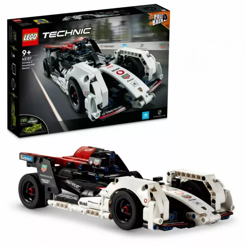 LEGO statybinis rinkinys Formulė E Porsche 99X Electric modelis 42137 – konstrukcinis žaislas