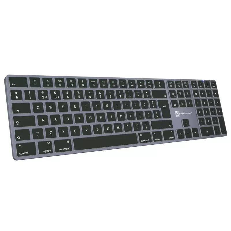 Pilno dydžio klaviatūra LogicKeyboard SKB-TM-UK USB + Bluetooth, QWERTY JK anglų, Titanium