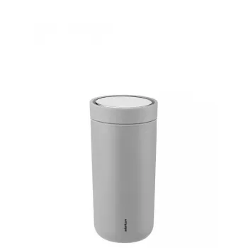 Termopuodelis Stelton To Go Click 400 ml pilkas nerūdijančio plieno dangtelis polipropileno vidus 72×80 mm