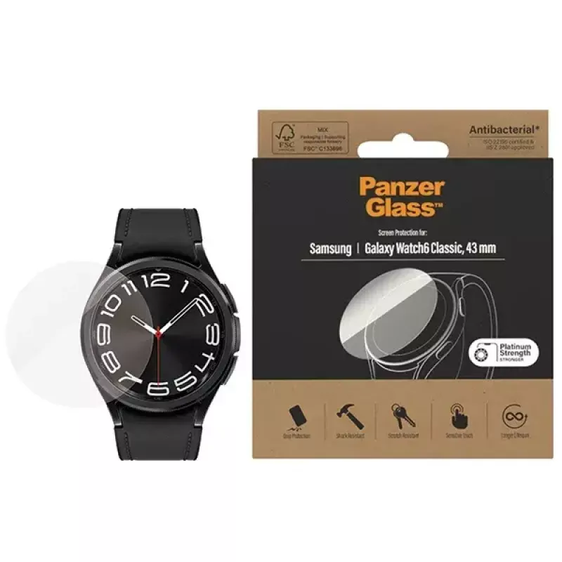 PanzerGlass stiklinė apsauga Samsung Galaxy Watch6 43mm AB – grūdintas stiklas, modelis 3685