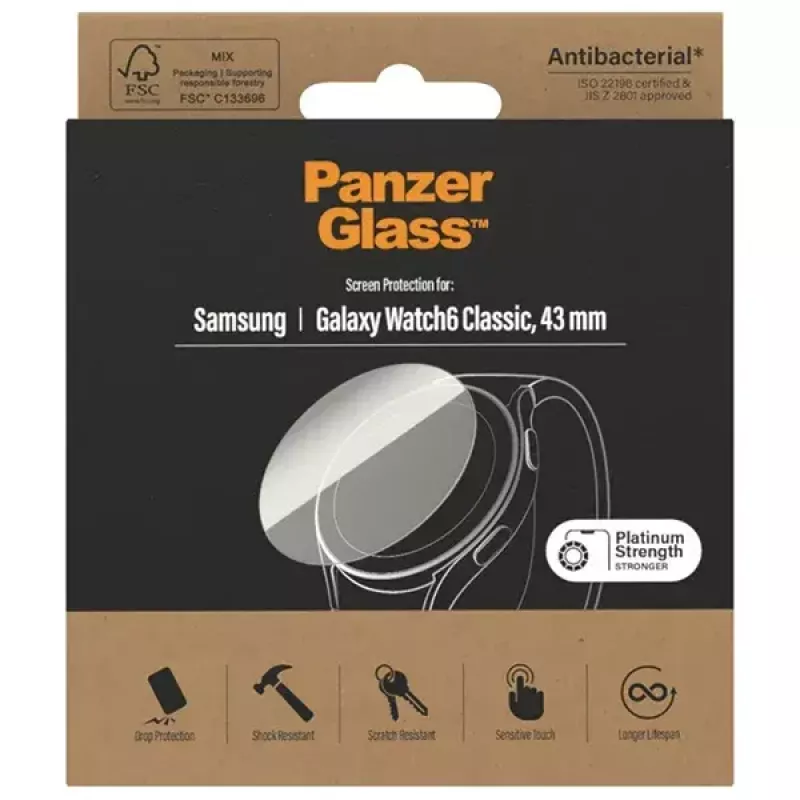 PanzerGlass stiklinė apsauga Samsung Galaxy Watch6 43mm AB – grūdintas stiklas, modelis 3685