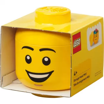 Laikymo galva LEGO® „Happy Boy“ mini, geltona, dekoratyvinis indas