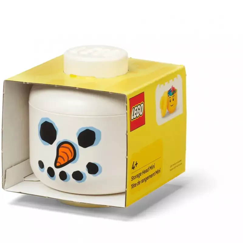 Room Copenhagen Storage Head Snowman mini – LEGO suderinamas žaislų ir plytelių organizatorius, baltas