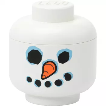 Room Copenhagen Storage Head Snowman mini – LEGO suderinamas žaislų ir plytelių organizatorius, baltas