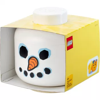 Room Copenhagen Storage Head Snowman large – baltas LEGO suderinamas žaislų laikymo indas