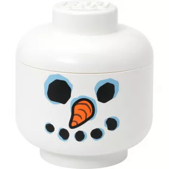 Room Copenhagen Storage Head Snowman large – baltas LEGO suderinamas žaislų laikymo indas