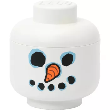 LEGO Storage Head Snowman small by room copenhagen — balta, vaikiška dėžutė žaislams