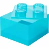 Room Copenhagen Storage Brick 4 Top Lid Glitter šviesiai mėlyna / permatoma LEGO stiliaus dėžė