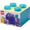 Room Copenhagen Storage Brick 4 Top Lid Glitter šviesiai mėlyna / permatoma LEGO stiliaus dėžė