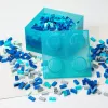 Room Copenhagen Storage Brick 4 Top Lid Glitter šviesiai mėlyna / permatoma LEGO stiliaus dėžė
