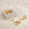 room copenhagen Storage Brick 4 Top Lid Glitter – skaidri LEGO tipo dėžutė su 4 smaigais ir blizgučiais