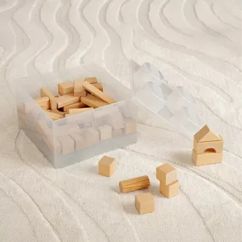 room copenhagen Storage Brick 4 Top Lid Glitter – skaidri LEGO tipo dėžutė su 4 smaigais ir blizgučiais
