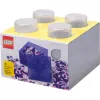 room copenhagen Storage Brick 4 Top Lid Glitter – skaidri LEGO tipo dėžutė su 4 smaigais ir blizgučiais