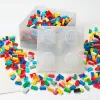 room copenhagen Storage Brick 4 Top Lid Glitter – skaidri LEGO tipo dėžutė su 4 smaigais ir blizgučiais