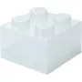 room copenhagen Storage Brick 4 Top Lid Glitter – skaidri LEGO tipo dėžutė su 4 smaigais ir blizgučiais