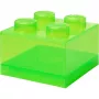 Room Copenhagen Sandėlio plyta 4 su permatomu dangteliu – šviesiai žalia / permatoma, LEGO suderinama plastikinė laikymo dėžė