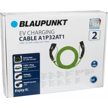 Įkrovimo kabelis elektromobiliui Blaupunkt A1P32AT1 Žalias Type 1 5m