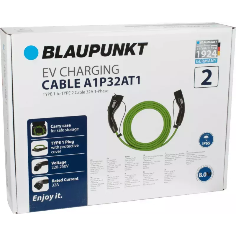 Įkrovimo kabelis elektromobiliui Blaupunkt A1P32AT1 Žalias Type 1 5m