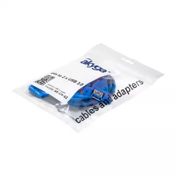 USB ilginimo kabelis Akyga AK-CA-62 USB 3.2 Gen 1 65 m 2 x USB 3.0 mėlynas
