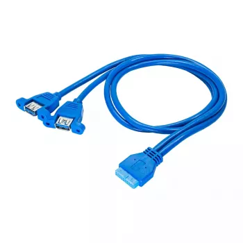 USB ilginimo kabelis Akyga AK-CA-62 USB 3.2 Gen 1 65 m 2 x USB 3.0 mėlynas