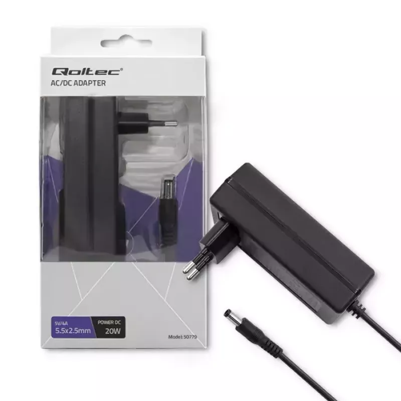 Maitinimo adapteris Qoltec 50779 20 W juodas
