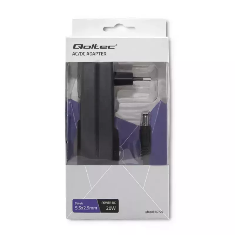 Maitinimo adapteris Qoltec 50779 20 W juodas