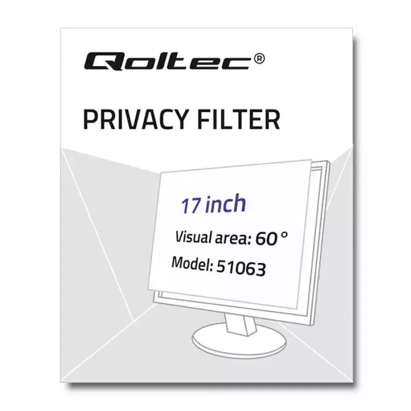 Privatumo filtras be rėmelio Qoltec 51063 43,2 cm (17 colių)