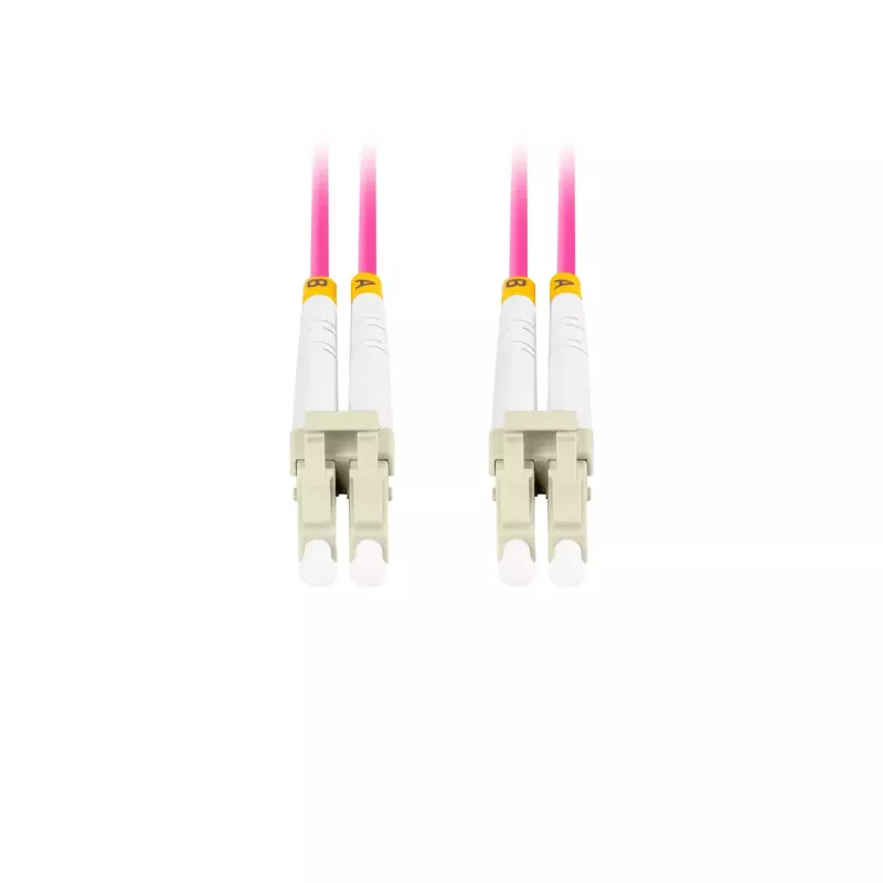 Šviesolaidinis kabelis LANBERG FO-LULU-MD41-0010-VT, 1 m, OM4, LC–LC, violetinis