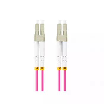 Šviesolaidinis kabelis LANBERG FO-LULU-MD41-0010-VT, 1 m, OM4, LC–LC, violetinis