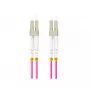 Šviesolaidinis kabelis LANBERG FO-LULU-MD41-0010-VT, 1 m, OM4, LC–LC, violetinis