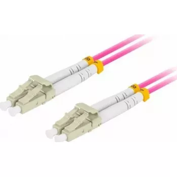 Šviesolaidinis jungiamasis kabelis LANBERG MM LC/UPC-LC/UPC duplex 3,0 mm OM4 50/125 LSZH 0,5 m violetinis