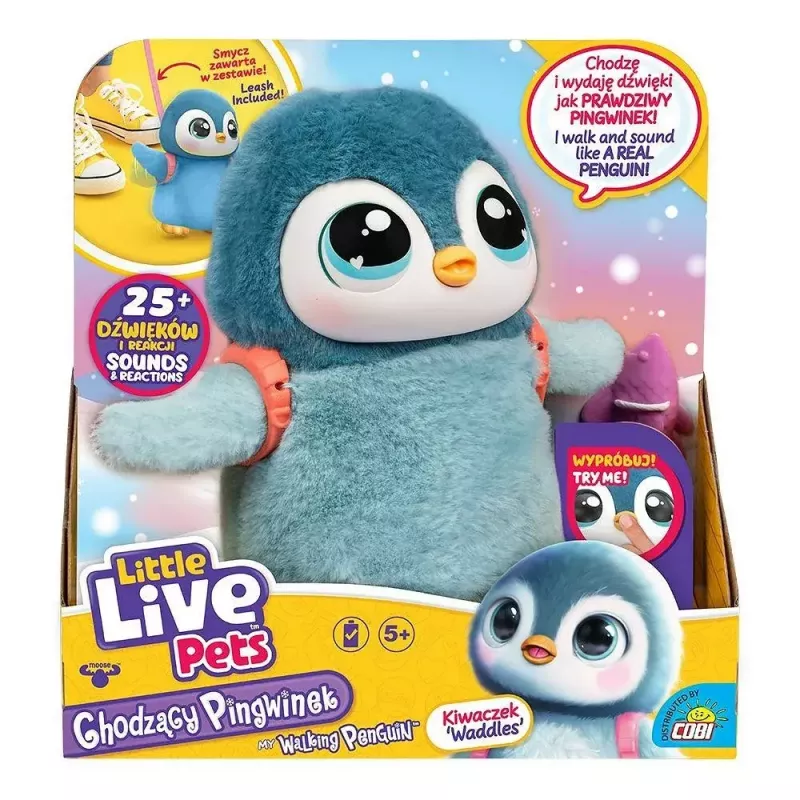 Interaktyvus žaislas Cobi Little Live Pets Walking Penguin Kiwaczek MO-26535, baterijomis maitinamas vaikščiojantis pingvinas
