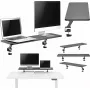 Mozos Clamp Dual Riser nešiojamojo kompiuterio stovas, reguliuojamas aukštis, juodas