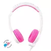 BuddyPhones School+ ausinės su galvos juosta, laidinės, skirtos skambučiams ir muzikai, 20–20000 Hz, 1,4 m kabelis, rožinė/balta